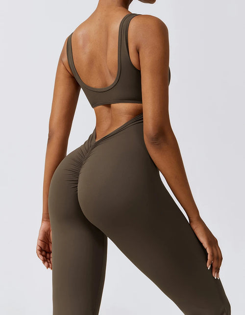 Load image into Gallery viewer, Sexy Back V Jumpsuit Gym Set Women Training Yoga Suit Sportswear Women Sports Jumpsuit Fitness Rompers Stretch Workout Bodysuits
