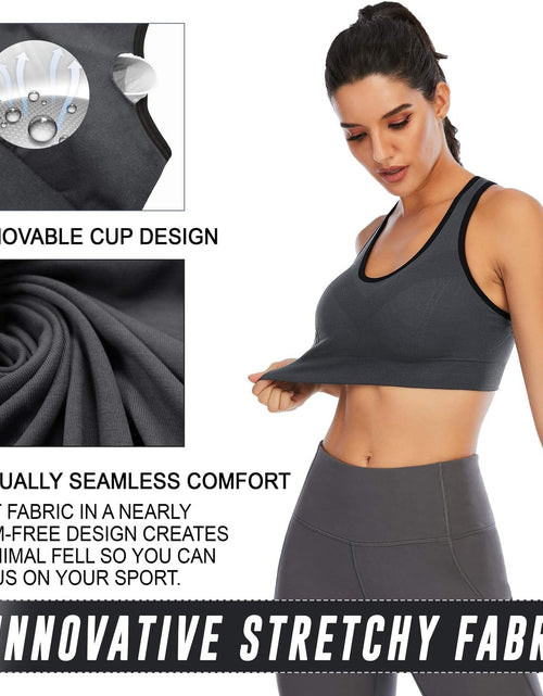 Load image into Gallery viewer, Sports Bras Pack High Impact Sports Bras for Women Strappy Sports Bra Padded Gym Bras Workout Bras Yoga Bras
