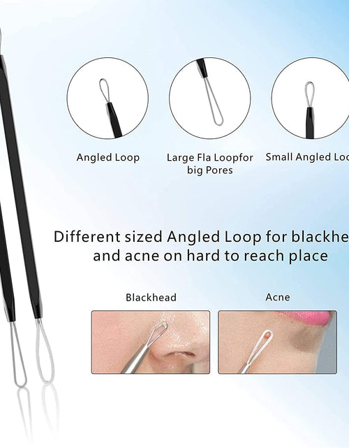 Load image into Gallery viewer, Pimple Popper Tool Kit 11 Pcs,  Blackhead Remover Pimple Extractor Tools with Metal Case for Quick and Easy Removal of Blackheads,Pimples,Whiteheads,Zit Popper,Forehead,Facial and Nose (Black)
