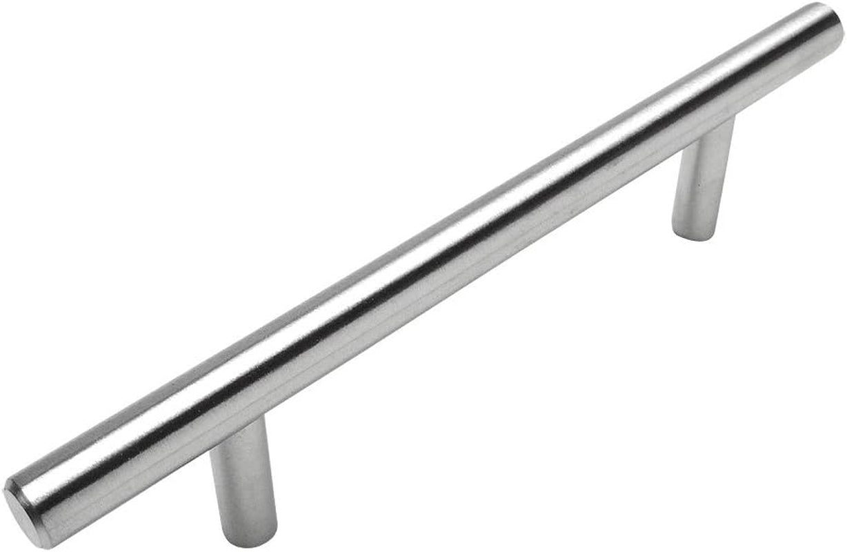 ® 404-030SS True Solid Stainless Steel Construction 3/8 Inch Slim Line Euro Style Cabinet Hardware Bar Handle Pull - 3" Hole Centers