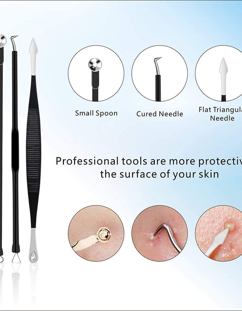 Load image into Gallery viewer, Pimple Popper Tool Kit 11 Pcs,  Blackhead Remover Pimple Extractor Tools with Metal Case for Quick and Easy Removal of Blackheads,Pimples,Whiteheads,Zit Popper,Forehead,Facial and Nose (Black)
